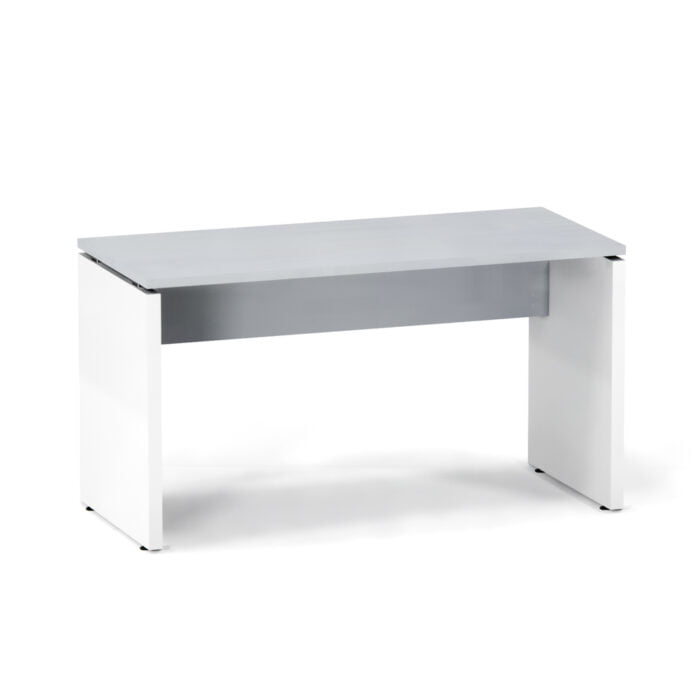 Mesa Gerência Pé Painel P25 Pandin 134 Cm Cinza e Branco