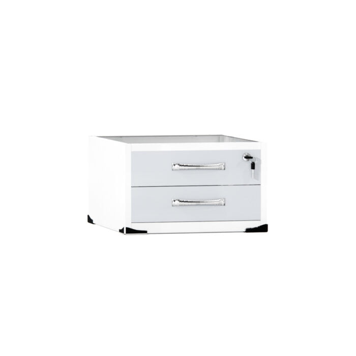 Gaveteiro Aéreo 02 Gavetas Tubolar P25 Pandin Cinza e Branco