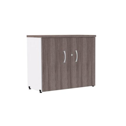 Armario Baixo 02 Portas P25 Pandin 70 Cm Walnut e Branco