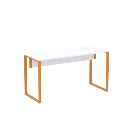 Mesa Gerência Tubular P25 Pandin 1,35 M Branco e Laranja